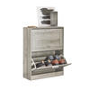 SCHUHSCHRANK Grau - Grau, Holzwerkstoff (60/79/23cm) - SoBuy