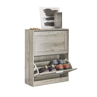 SCHUHSCHRANK Grau - Grau, Holzwerkstoff (60/79/23cm) - SoBuy