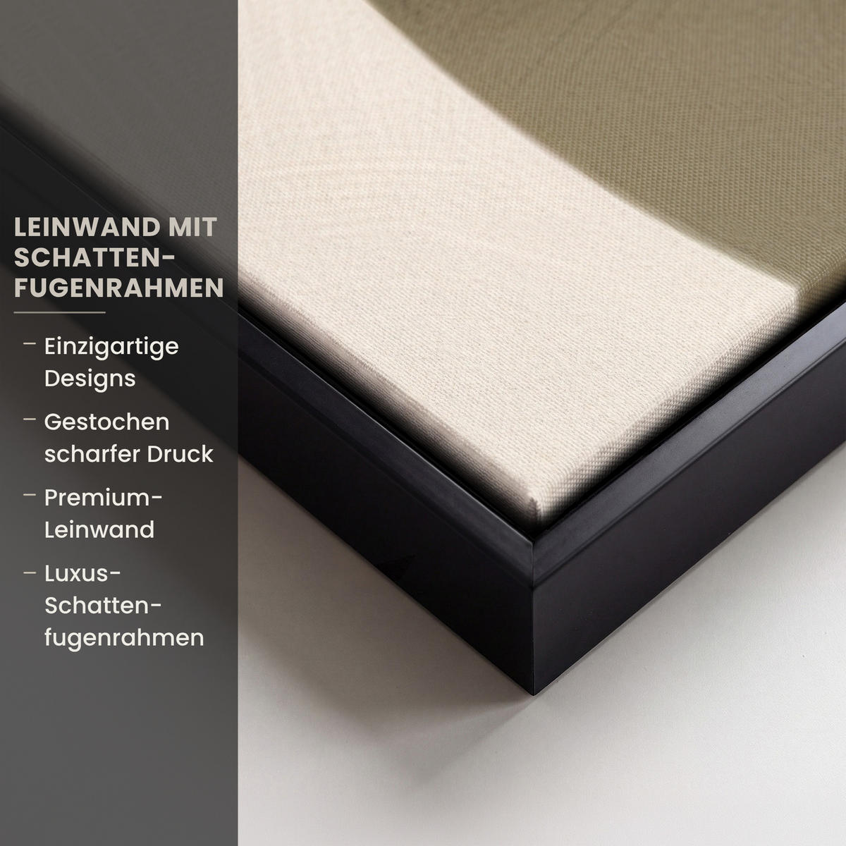 LEINWAND Bilder mit Rahmen - Formen - Rund - Blätter - Beige - 150x100 - Rostfarben, Textil (150/100cm) - MuchoWow