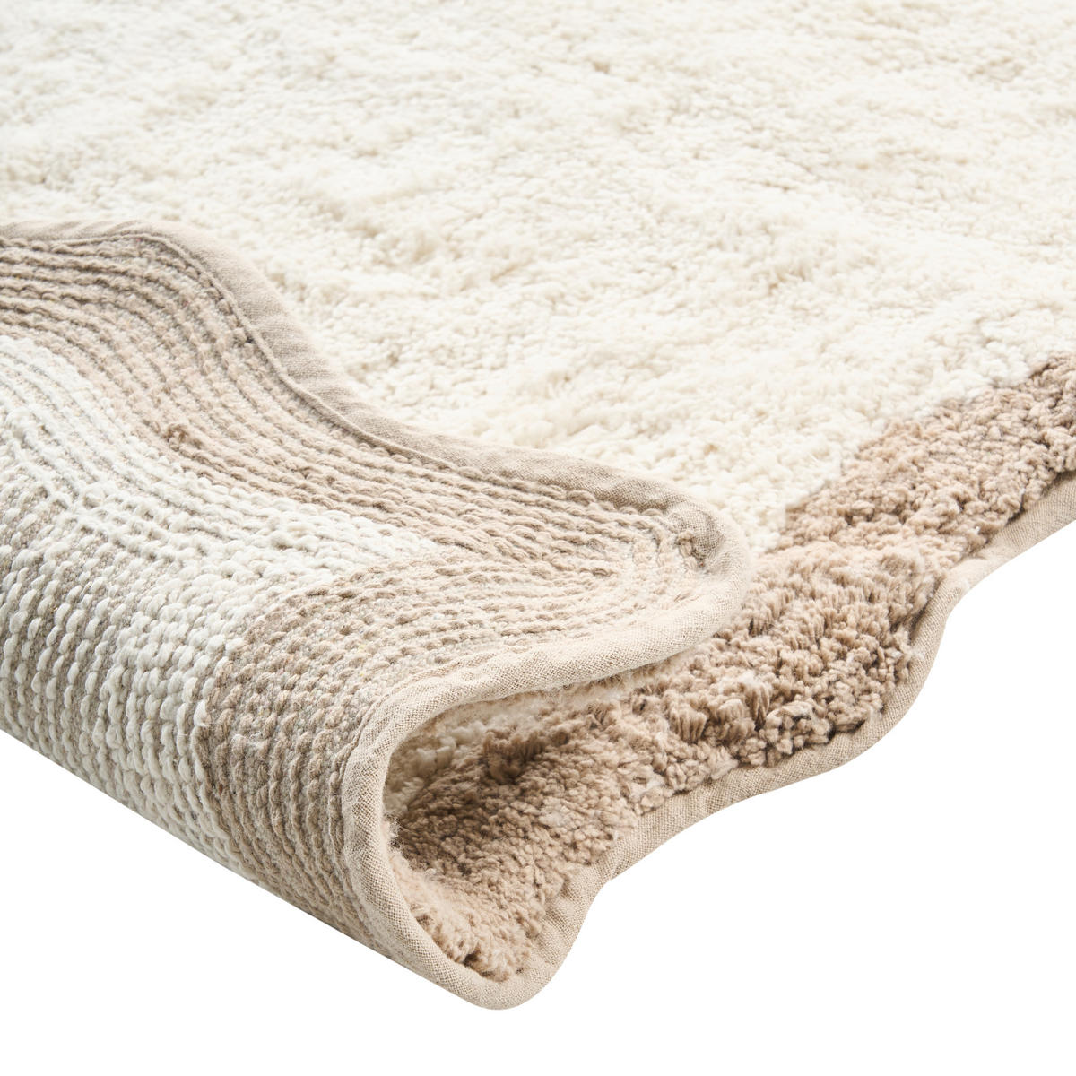 KOUPELNOVÁ PŘEDLOŽKA Hnědá/Béžová 80/150 cm Bavlna Nangal - hnědá/béžová, textil (80/150cm) - Beliani