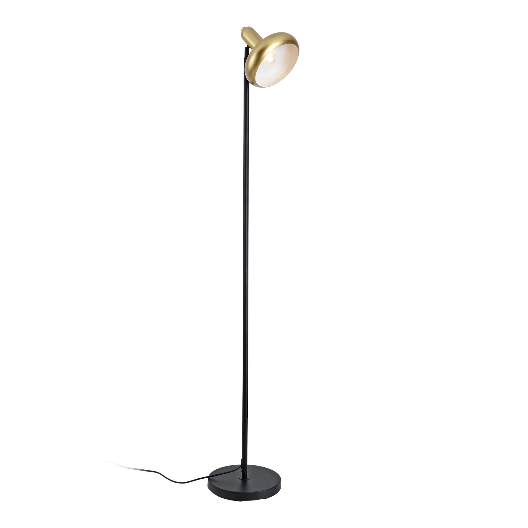 STEHLEUCHTE Namsos - Goldfarben/Schwarz, Metall (25/25/156cm) - lux.pro
