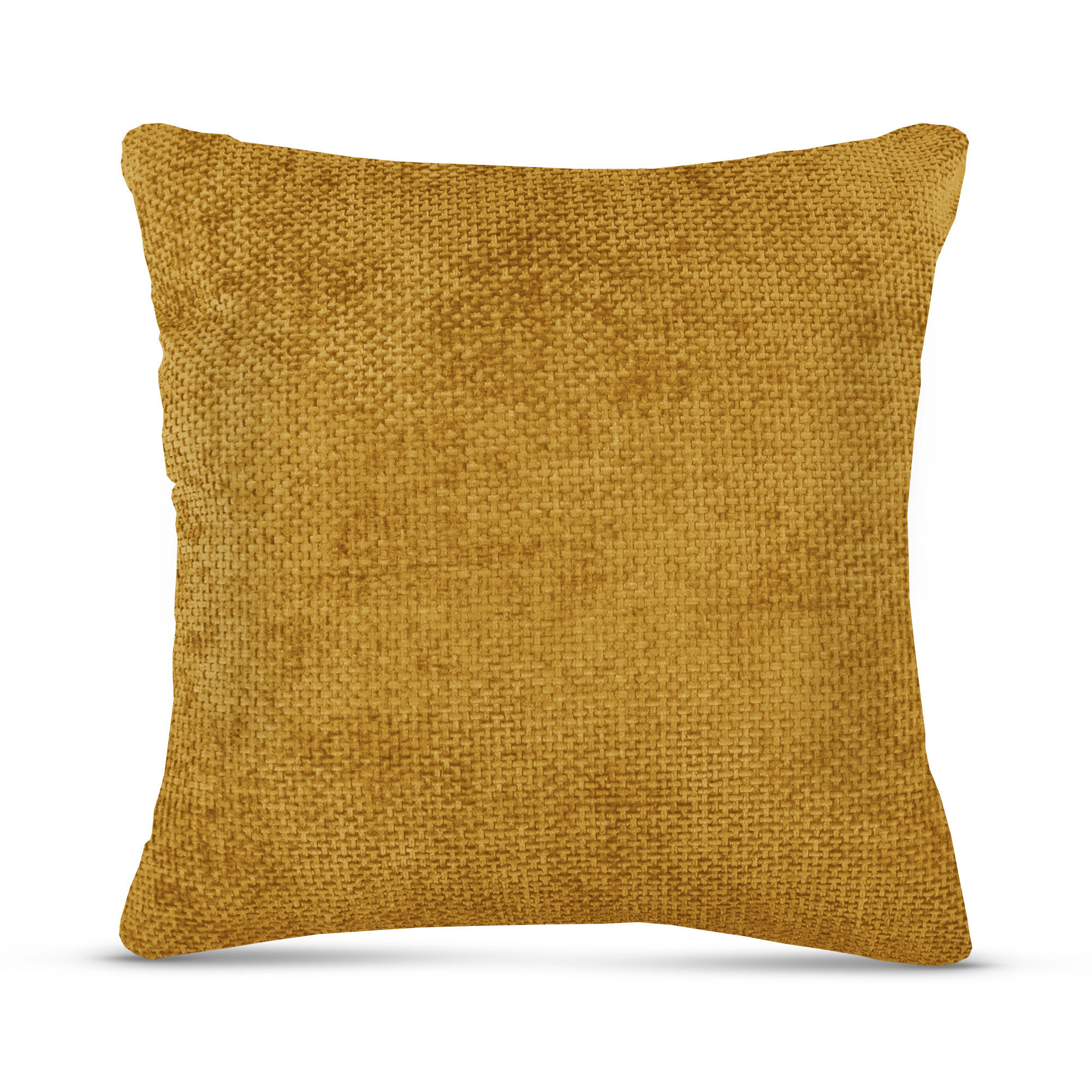 KISSENHÜLLE Chenille Cross 60 cm x 60 cm in Senf - Currygelb, Textil (60/60cm) - Bestlivings