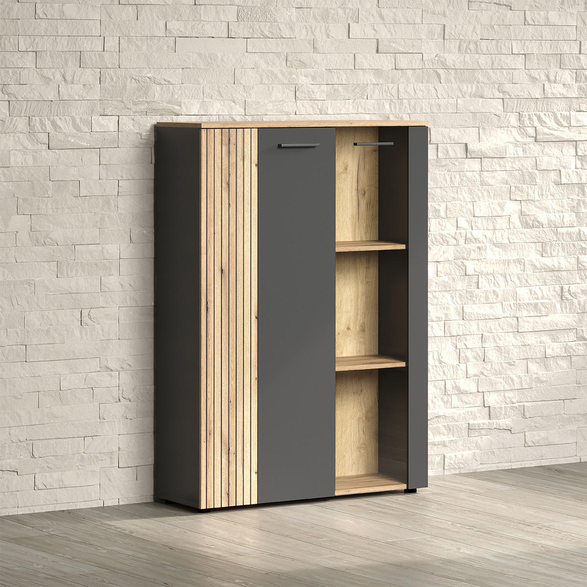 HIGHBOARD Esteban Anthrazit - Anthrazit, Holzwerkstoff (90/132/34cm) - Trendteam