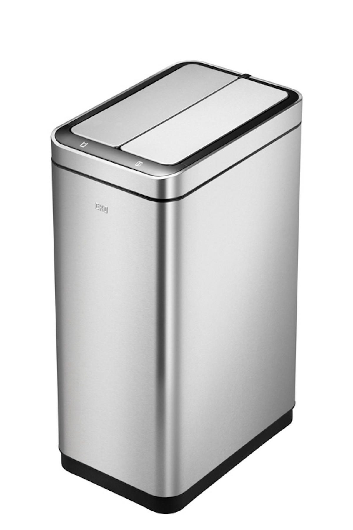 MÜLLEIMER Stilvoller Sensor Aus Gebürstetem Edelstahl 30 Liter 62 x 25,2 x 37,7 cm Silber - Silberfarben, Metall (25.2/62/37.7cm) - PROREGAL