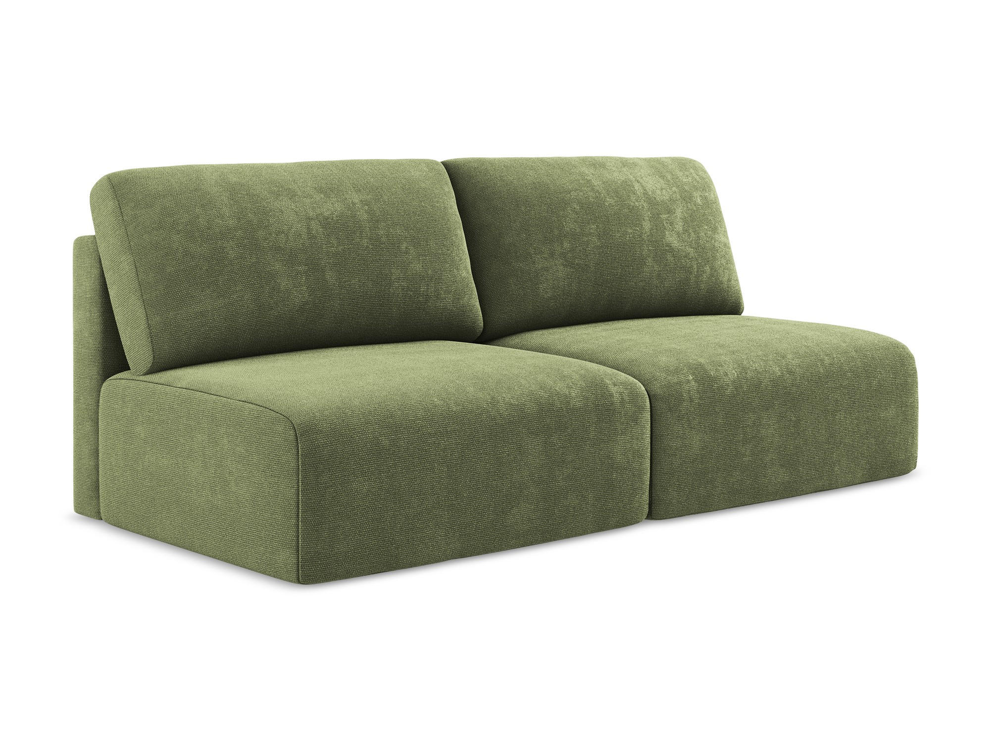 3-SITZER SOFA mit Schlaffunktion Chenille Stoff Grün - Schwarz/Grau, Kunststoff/Textil (216/79/102cm) - Makamii