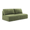3-SITZER SOFA mit Schlaffunktion Chenille Stoff Grün - Schwarz/Grau, Kunststoff/Textil (216/79/102cm) - Makamii