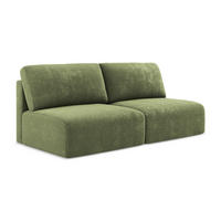 3-SITZER SOFA mit Schlaffunktion Chenille Stoff Grün - Schwarz/Grau, Kunststoff/Textil (216/79/102cm) - Makamii