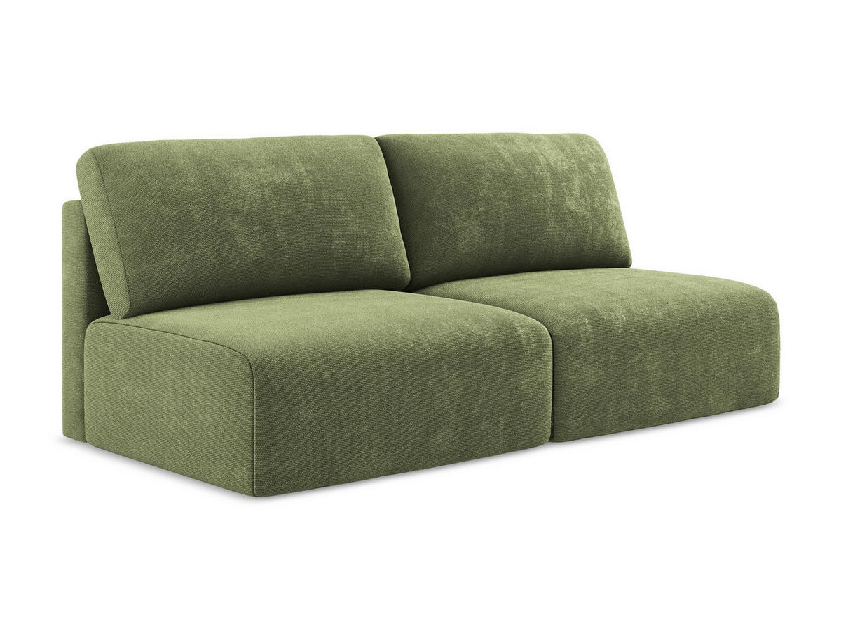 3-SITZER SOFA mit Schlaffunktion Chenille Stoff Grün - Schwarz/Grau, Kunststoff/Textil (216/79/102cm) - Makamii