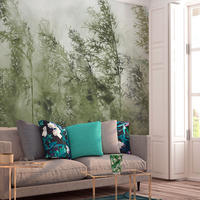 VLIESTAPETE Grün 100/70 cm - Grau/Grün, Textil (100/1cm) - KUNSTLOFT
