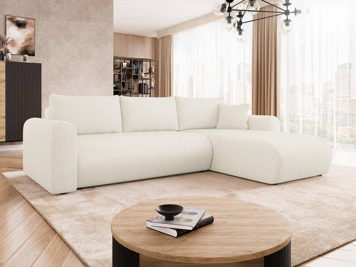 ECKSOFA Eliwo - Kaschmir/Schwarz, Holz/Textil (252/158cm) - MIRJAN24