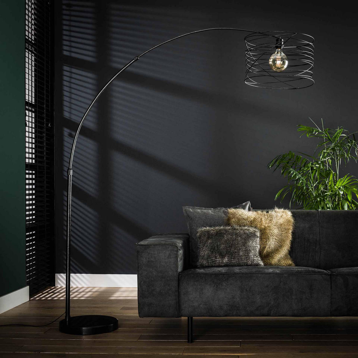 BOGENLAMPE Arc Grau 45/170/ 192 cm - Grau, Metall (45/170/192cm) - Hoyz Collection
