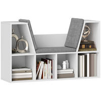 BÜCHERREGAL DE-09360 6 Fächer mit Polster Weiß - Weiß, Holzwerkstoff (30/63/105cm) - ComfortXL