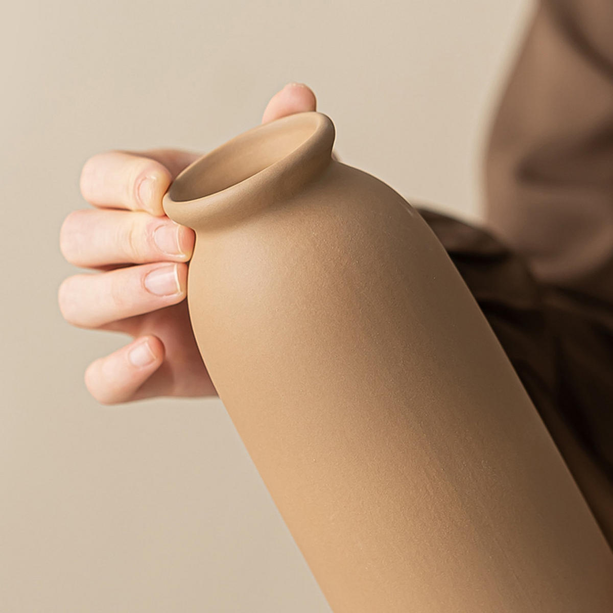 VASE Keramikvasen, Landhausstil, dreiteiliges Set - Weiß, Keramik (26.6cm) - LIBRATON