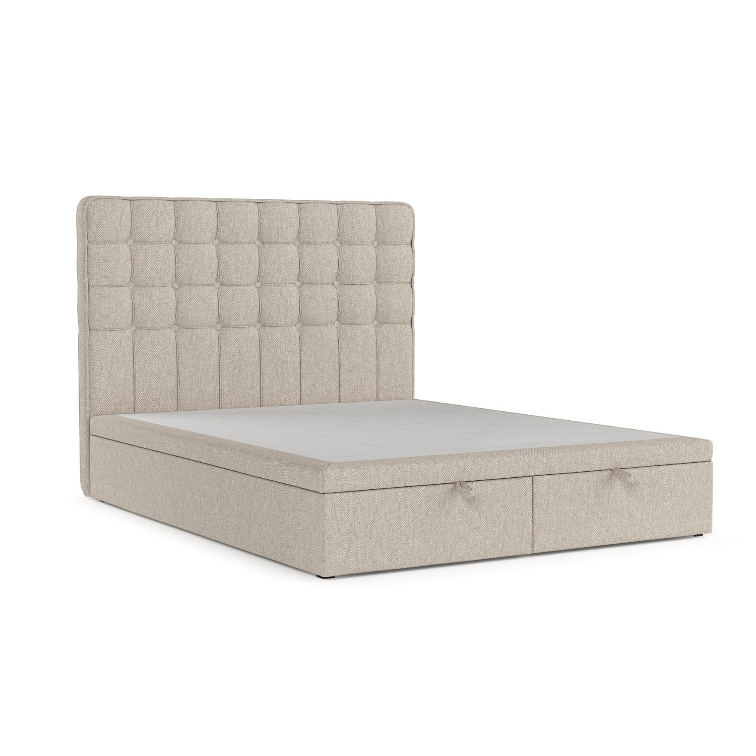 POLSTERBETT Celestia mit Stauraum 180/200 cm Hellbeige im Megan Stoff - Sandfarben/Schwarz, Holz/Holzwerkstoff (180/200cm) - AltaBeds