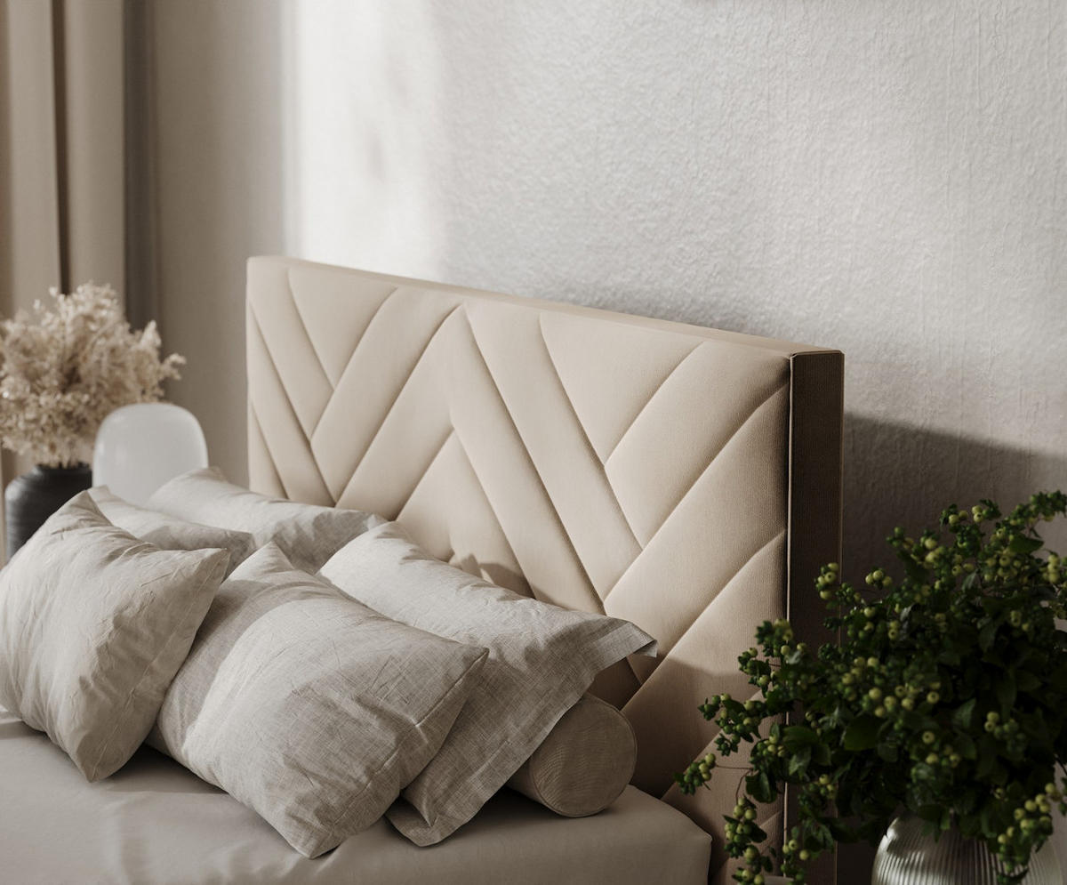 POLSTERBETT Arco 160/200 cm Taupe im Paros Stoff - Taupe/Schwarz, Holz/Holzwerkstoff (160/200cm) - AltaBeds