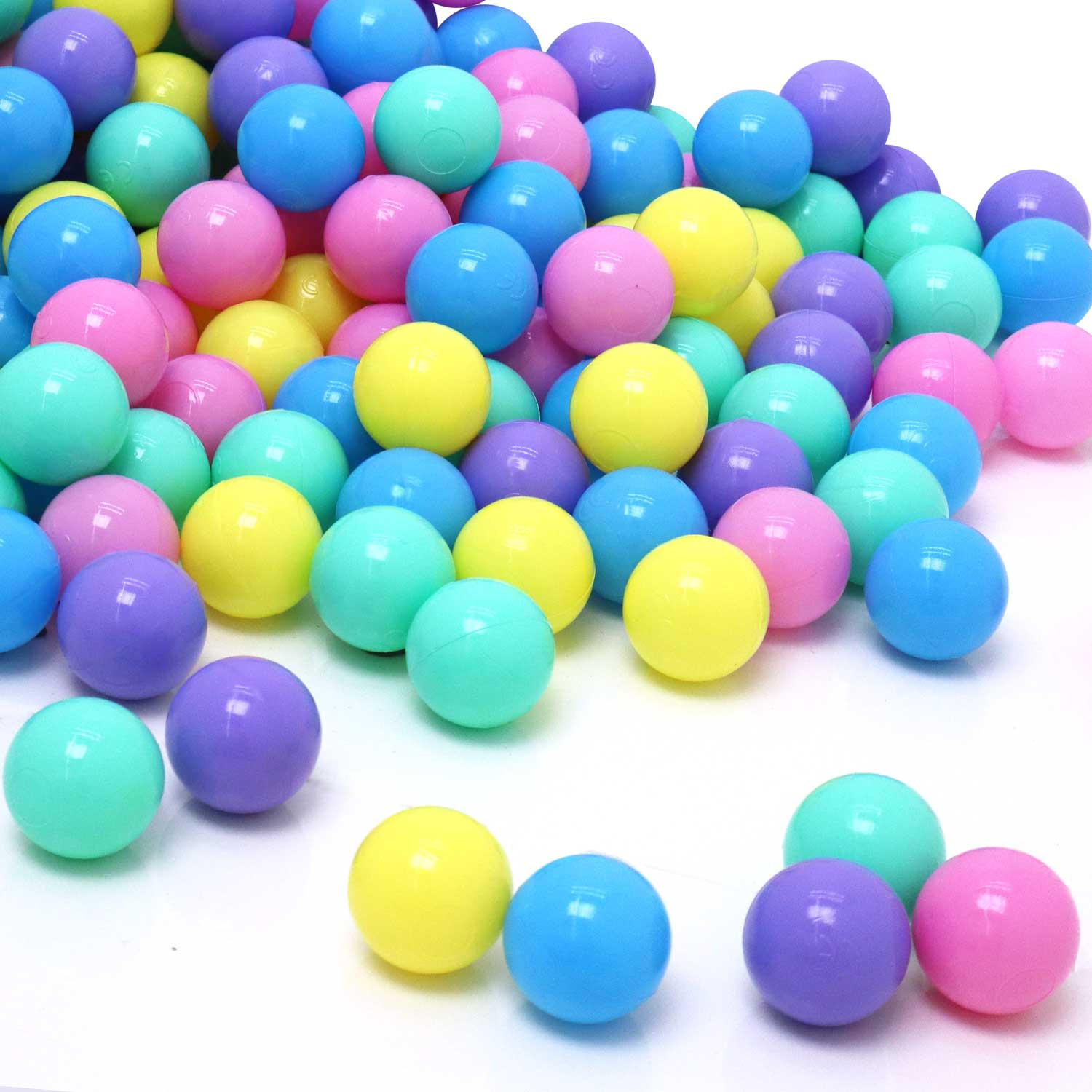 BÄLLEBAD-BÄLLE 100 Stück, Macaron, 5.5cm - Multicolor, Kunststoff (5.5/5.5/5.5cm) - Littletom