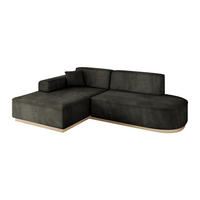 ECKSOFA Ottomane Links IREA-L1 - 232x165x80 cm Schwarz - Schwarz, Holzwerkstoff/Textil (232/165cm) - ALTDECOR