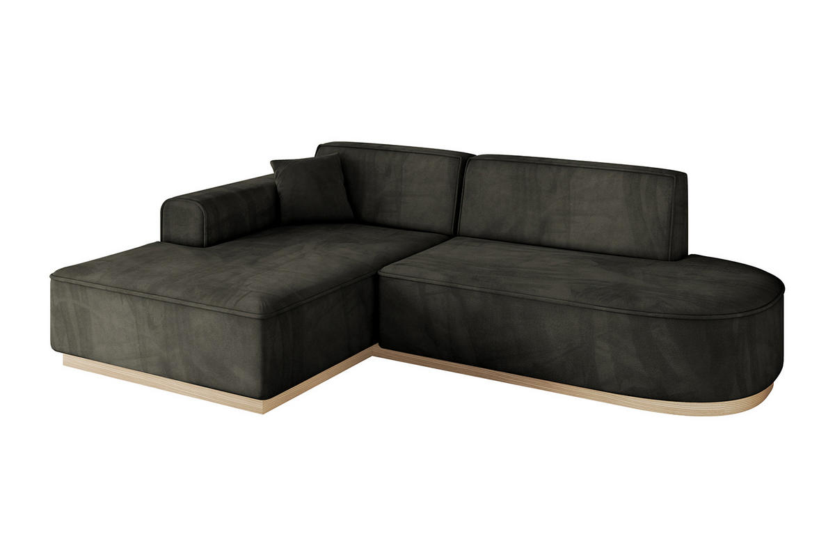 ECKSOFA Ottomane Links IREA-L1 - 232x165x80 cm Schwarz - Schwarz, Holzwerkstoff/Textil (232/165cm) - ALTDECOR