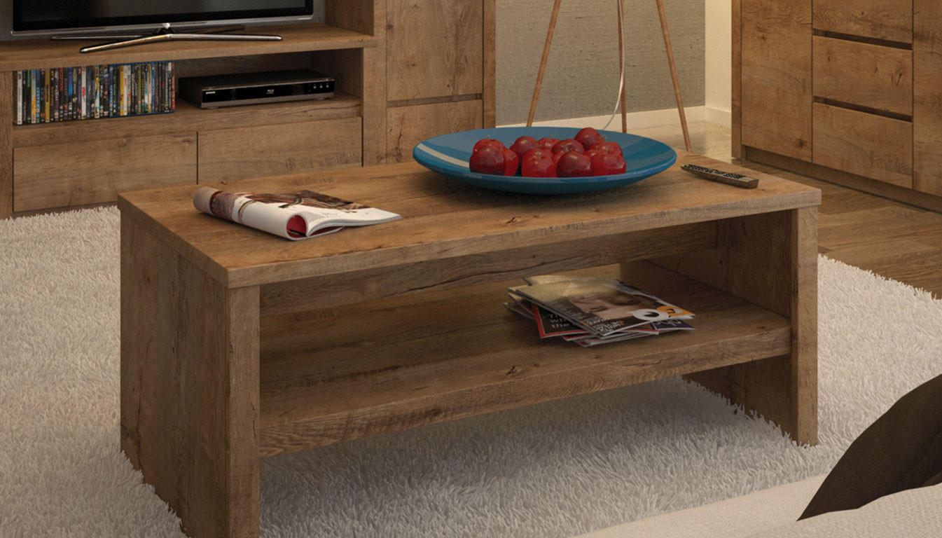 COUCHTISCH Montana Eiche Lefkas 120,2 / 60 / 52,6cm - Eichefarben, Holz/Holzwerkstoff (60/120.2/52.6cm) - Feldmann-Wohnen