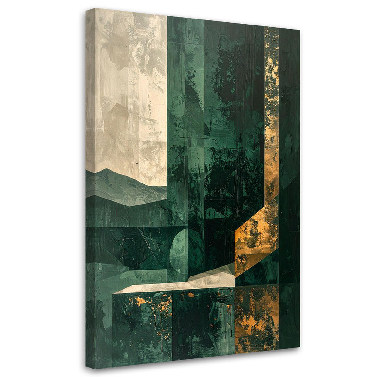 LEINWANDBILD Abstraktion 80x120cm - Grün, Textil (80/120cm) - Feeby