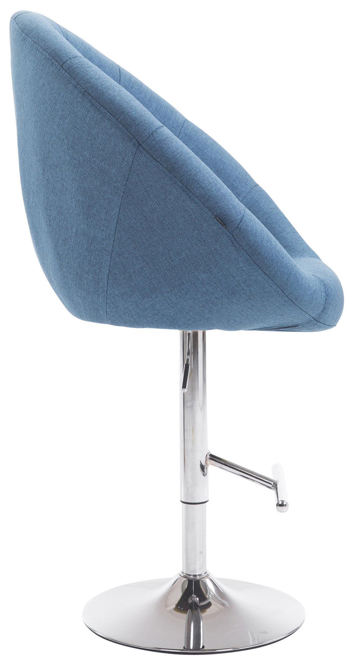 BARHOCKER Stoff blau - Chromfarben/Blau, Textil/Metall (65/107/57cm) - CLP