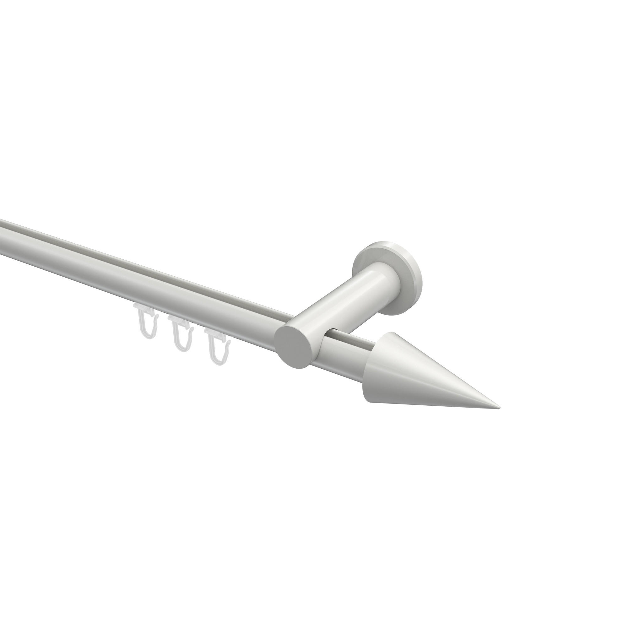 INNENLAUF-GARDINENSTANGEN-SET Platon Savio 320 cm (geteilt in 2 x 160 cm), 1-läufig, 20 mm Ø Weiß - Weiß, Metall (320cm) - INTERDECO