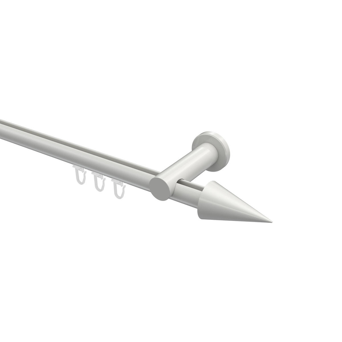 INNENLAUF-GARDINENSTANGEN-SET Platon Savio 480 cm (geteilt in 3 x 160 cm), 1-läufig, 20 mm Ø Weiß - Weiß, Metall (480cm) - INTERDECO