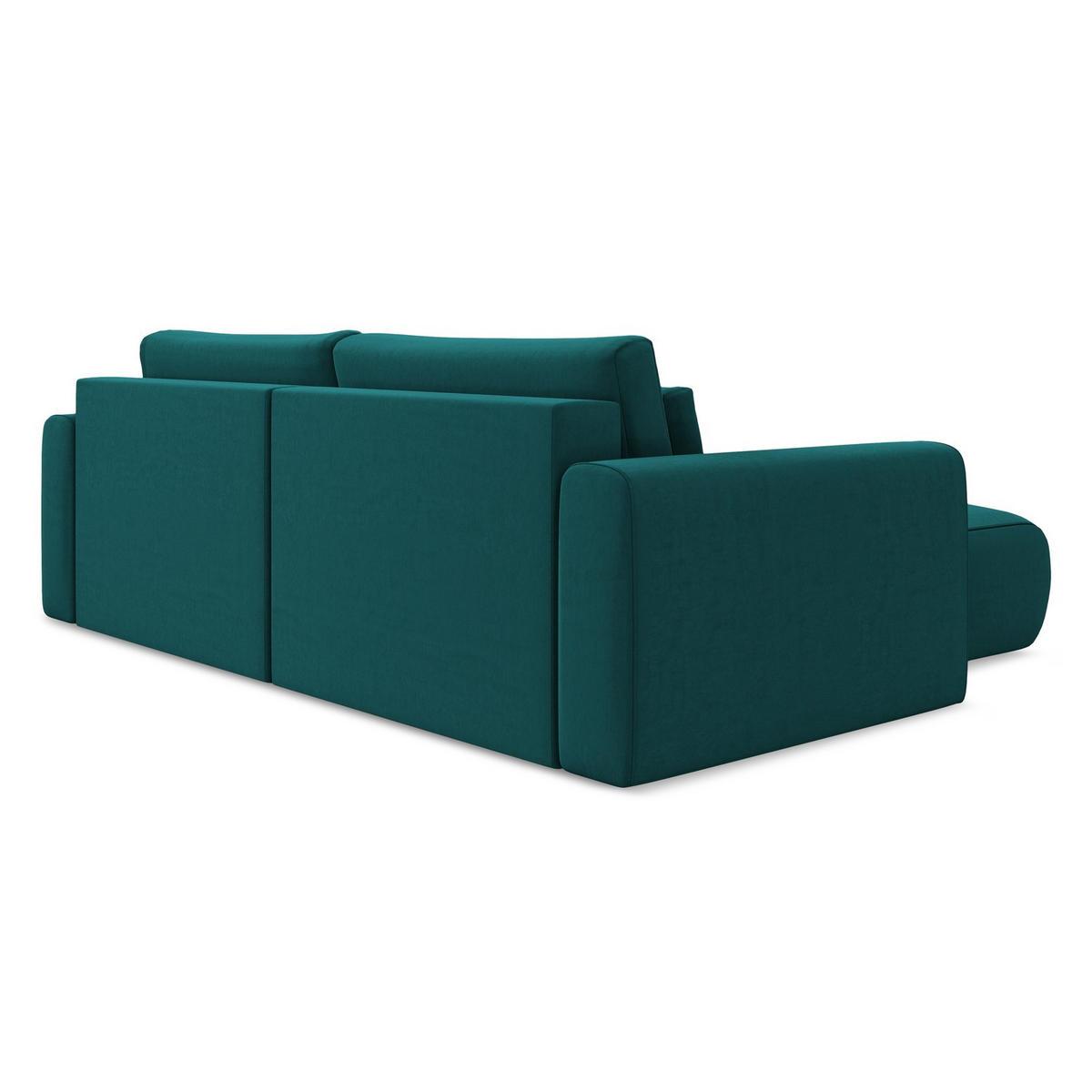 ECKSOFA mit Schlaffunktion Samt Stoff Blau - Blau/Petrol, Kunststoff/Textil (149/240cm) - LaMiaSofa