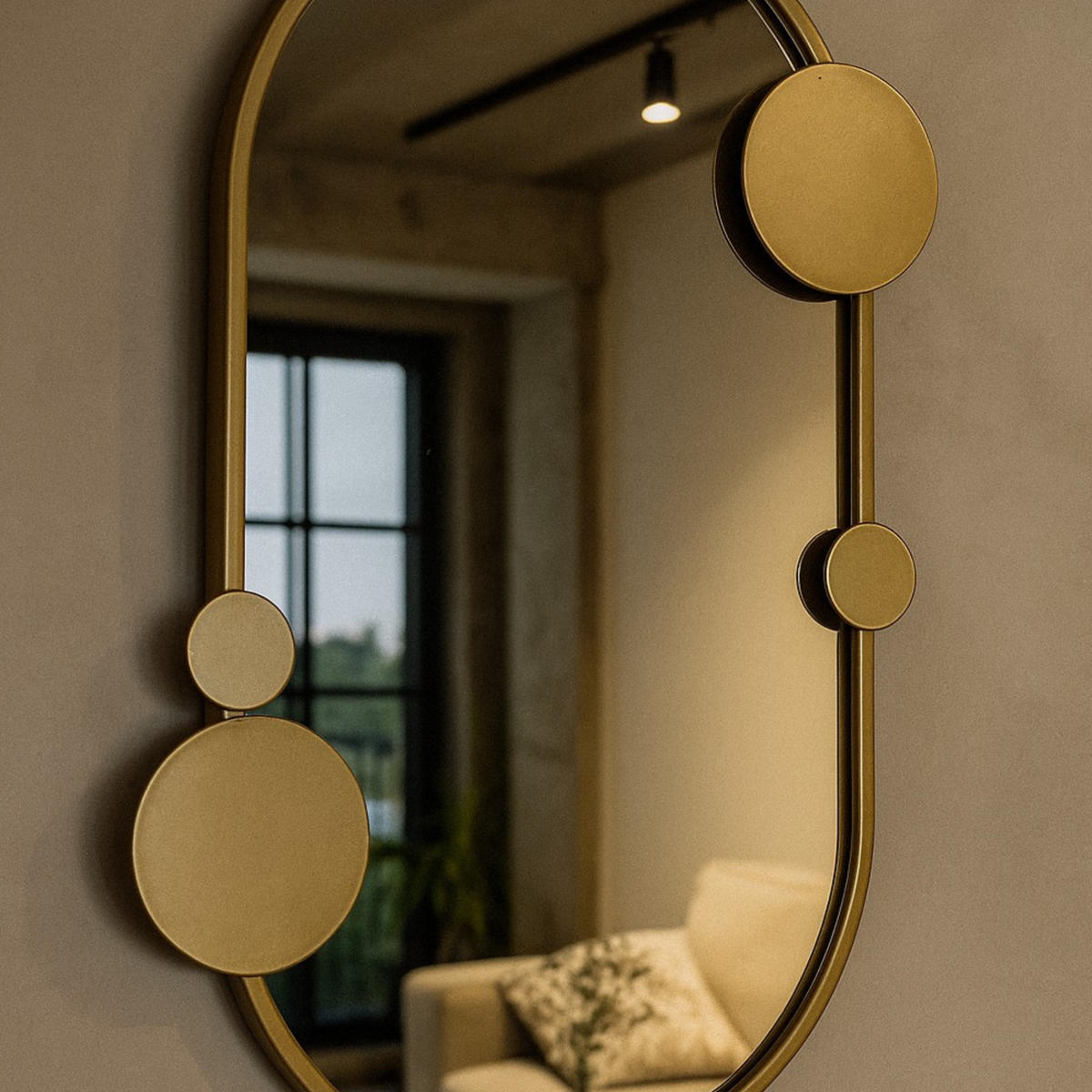 WANDSPIEGEL Saana 50/76 cm goldfarben - Goldfarben, Glas/Metall (50/76/2cm) - STILOVO