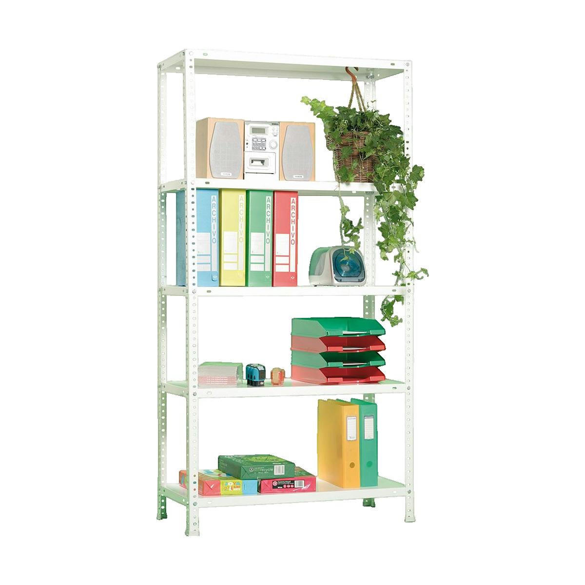 SCHRAUBREGAL PANDA TALL | HxBxT 200x100x40cm | 5 Fachböden | Fachlast 75kg | Weiß - Weiß, Metall (100/200/40cm) - Sonstige