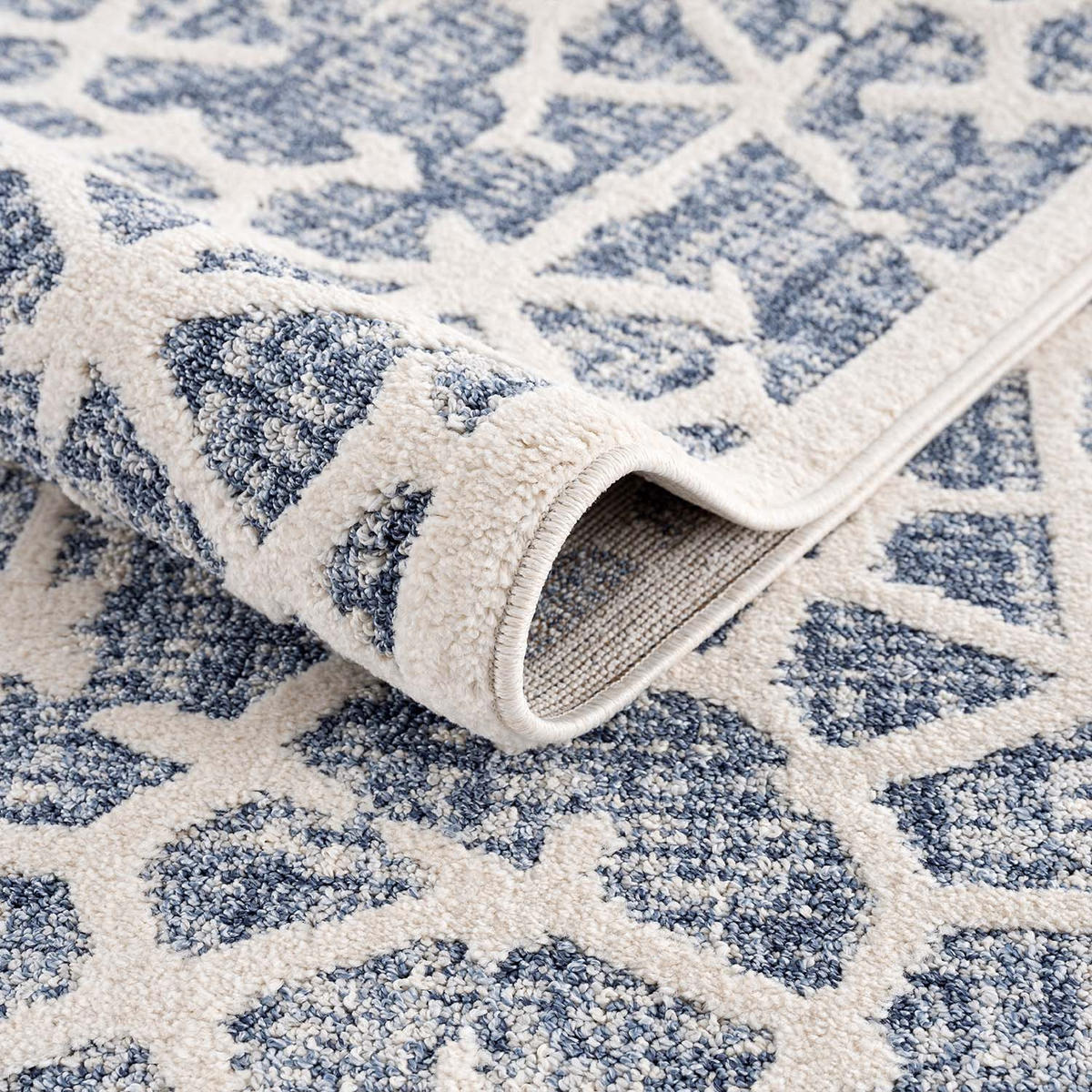KURZFLOR-TEPPICH Art 1271 Blau 80x150 cm - Blau, Textil (80/150cm) - carpet city