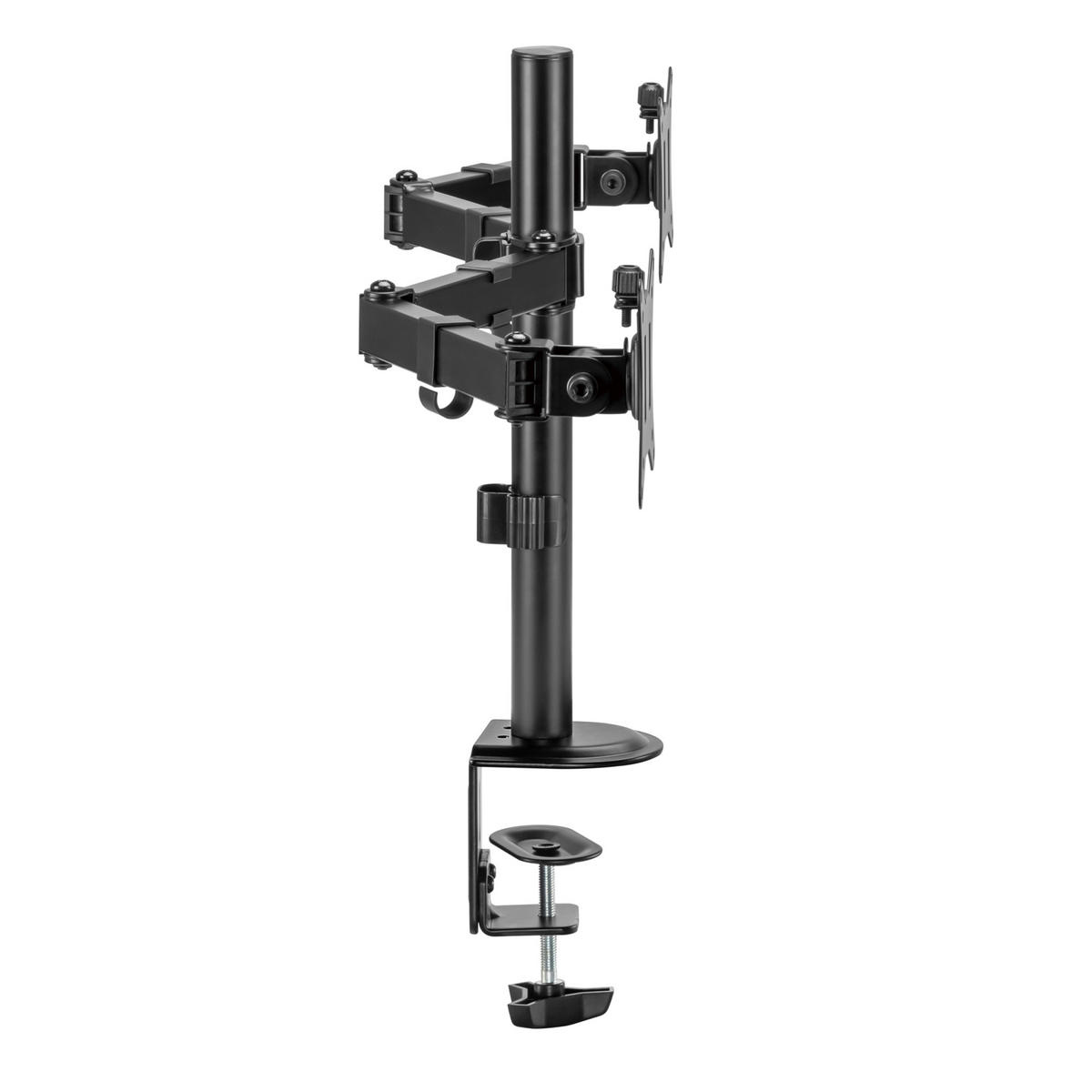 DUAL-MONITORHALTERUNG Seljord - Schwarz, Kunststoff/Metall (11/87/56cm) - pro.tec