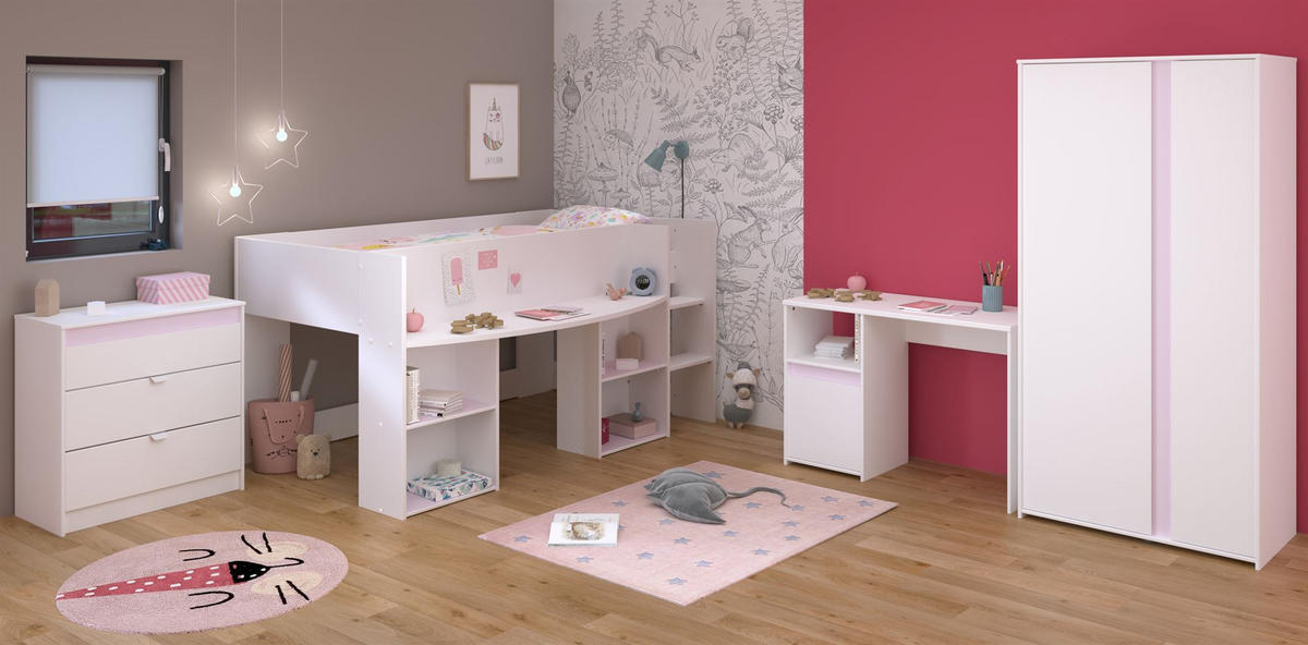 KINDERZIMMER-SET 4-tlg. Parisot Pirouette 11 Holzdekor Weiß - Weiß, Kunststoff (100/1/200cm) - 58aufmkessel