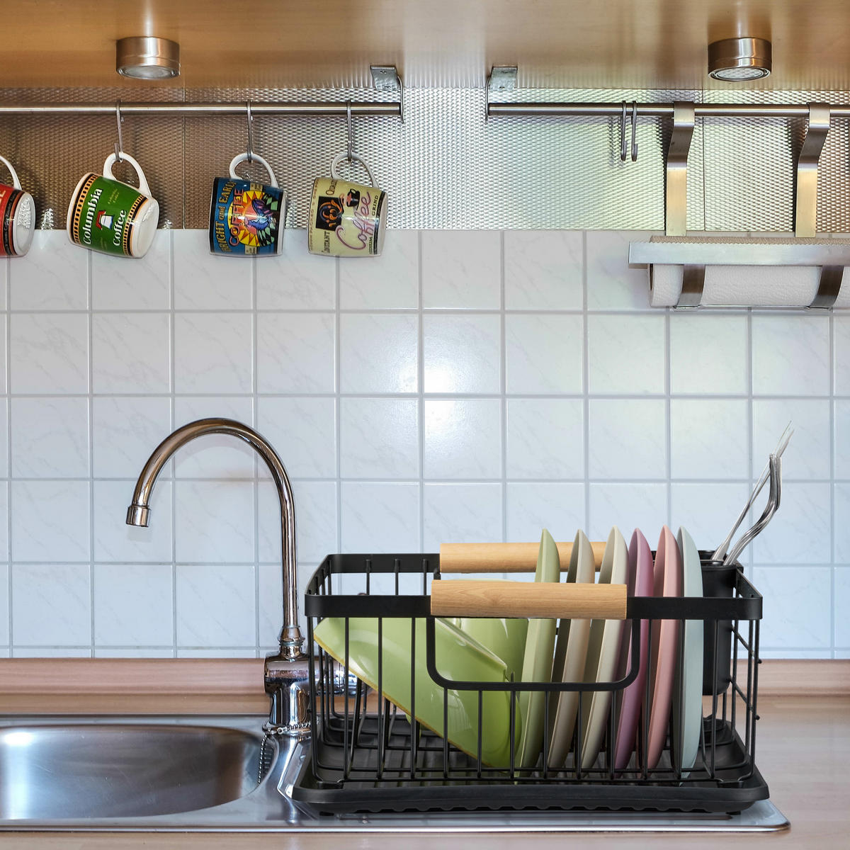 ABTROPFGESTELL - Weiß, Holz/Kunststoff (42/15.5/31cm) - Relaxdays