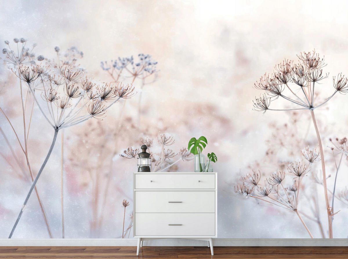 FOTOTAPETE Blumen Pusteblumen Beige 200x140 cm - Multicolor, Papier (200/140cm) - Wallarena