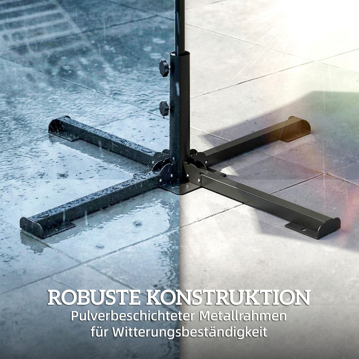 SONNENSCHIRMSTÄNDER Metall Dunkelgrau - Dunkelgrau, Metall (86/86cm) - Outsunny