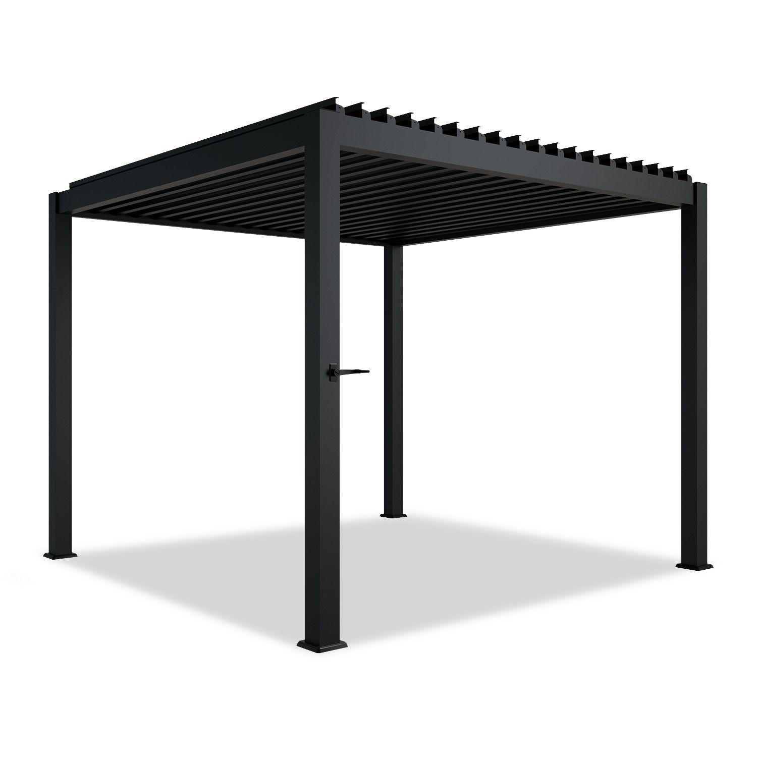PERGOLA/ LAMELLENDACH Tahiti 3x3 m anthrazit - Anthrazit, Metall (300/240/300cm) - Juskys