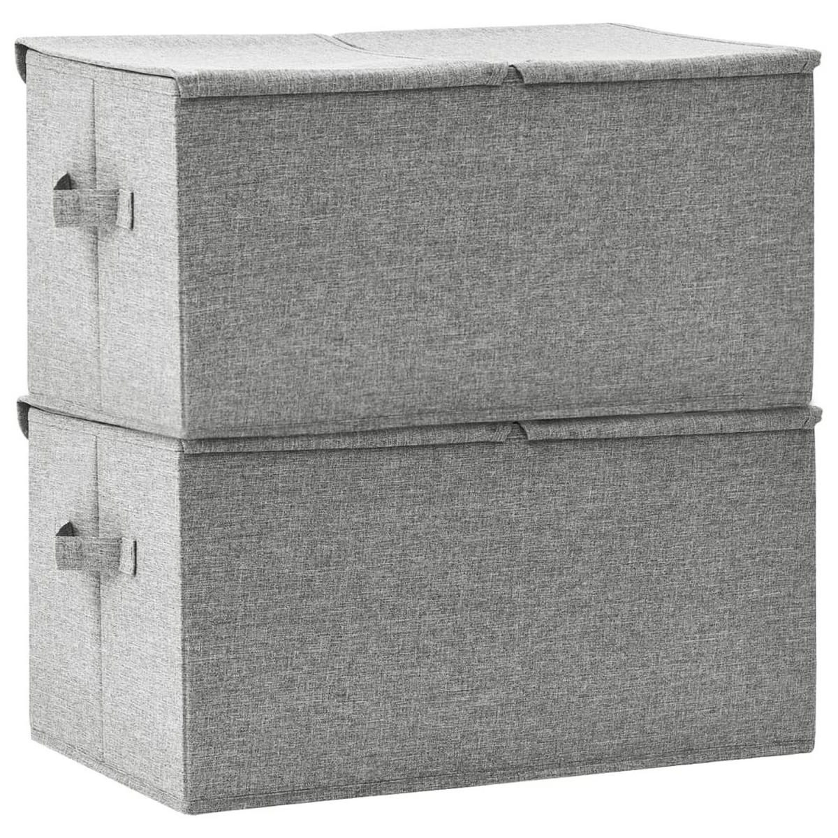 AUFBEWAHRUNGSBOXEN 2er set Stoff 50/30/25 Cm Grau - Grau, Textil (30/25/50cm) - vidaXL