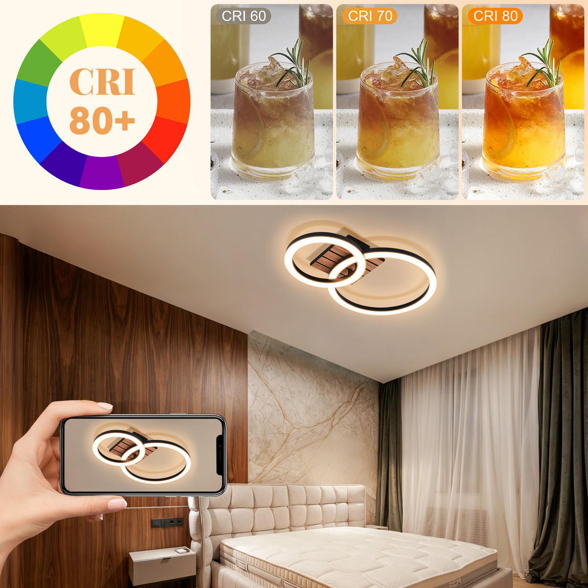 LED stropní svítidlo 30/44/8 cm - černá, kov (44/30/8cm) - Nettlife