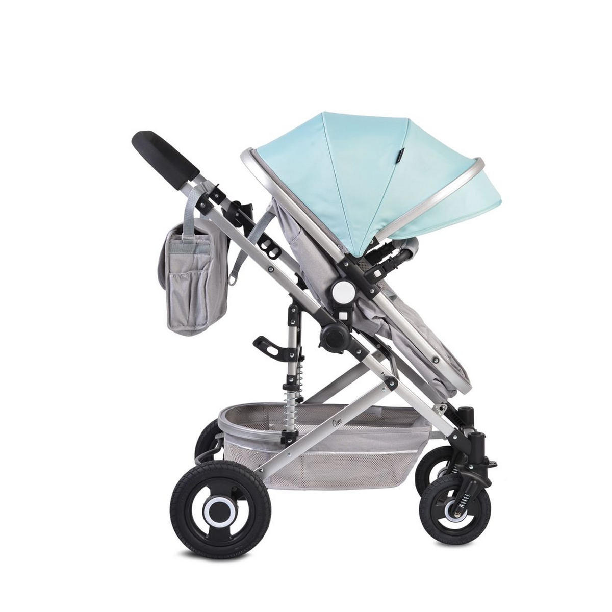 KINDERWAGEN Ciara blau Tragetasche Sportsitz Wickeltasche faltbar Sitz umkehrbar - Blau, Metall (94/63/103cm) - Moni