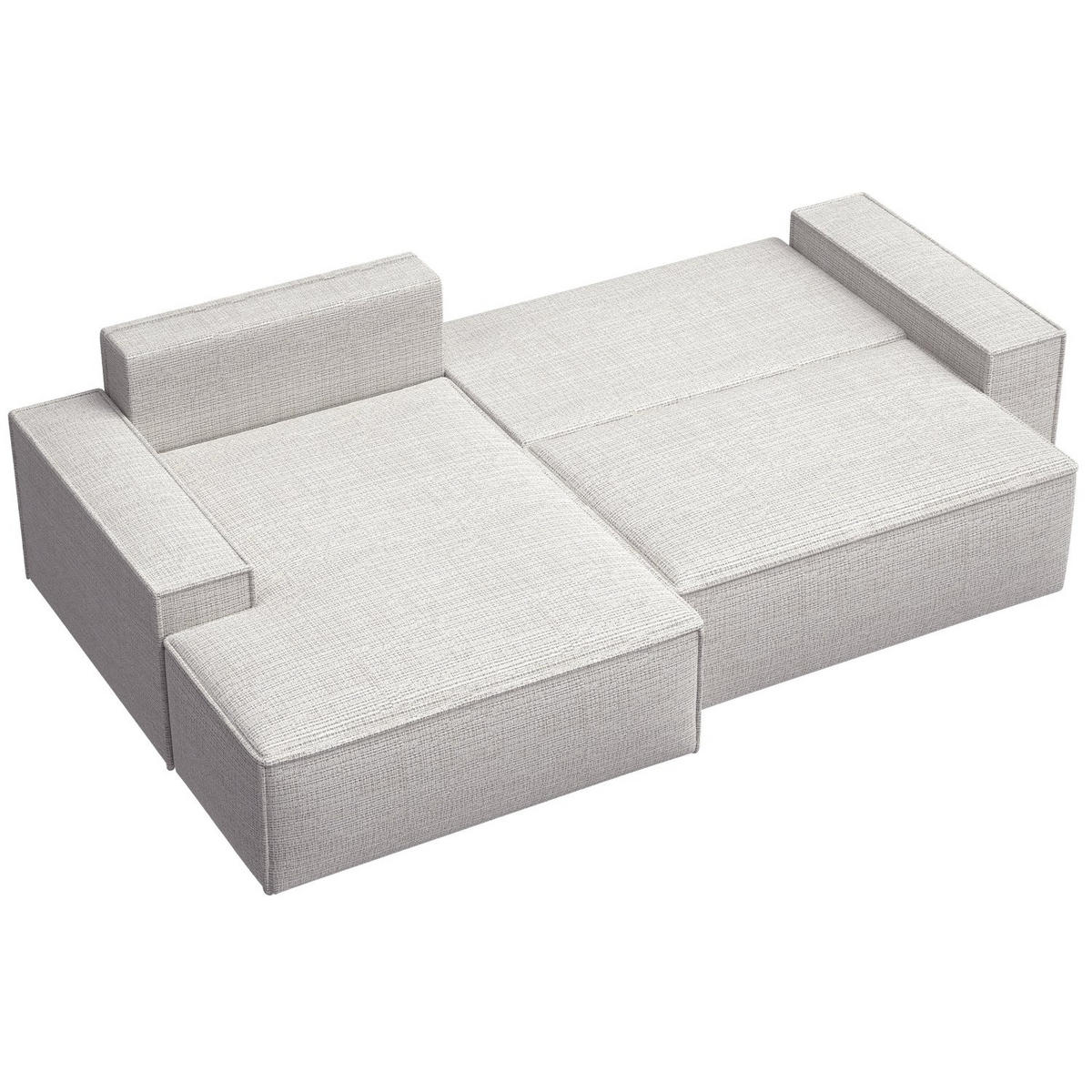 ECKSOFA Farese New Grau-Beige Chenille - Beige/Schwarz, Kunststoff/Textil (267/167cm) - Selsey