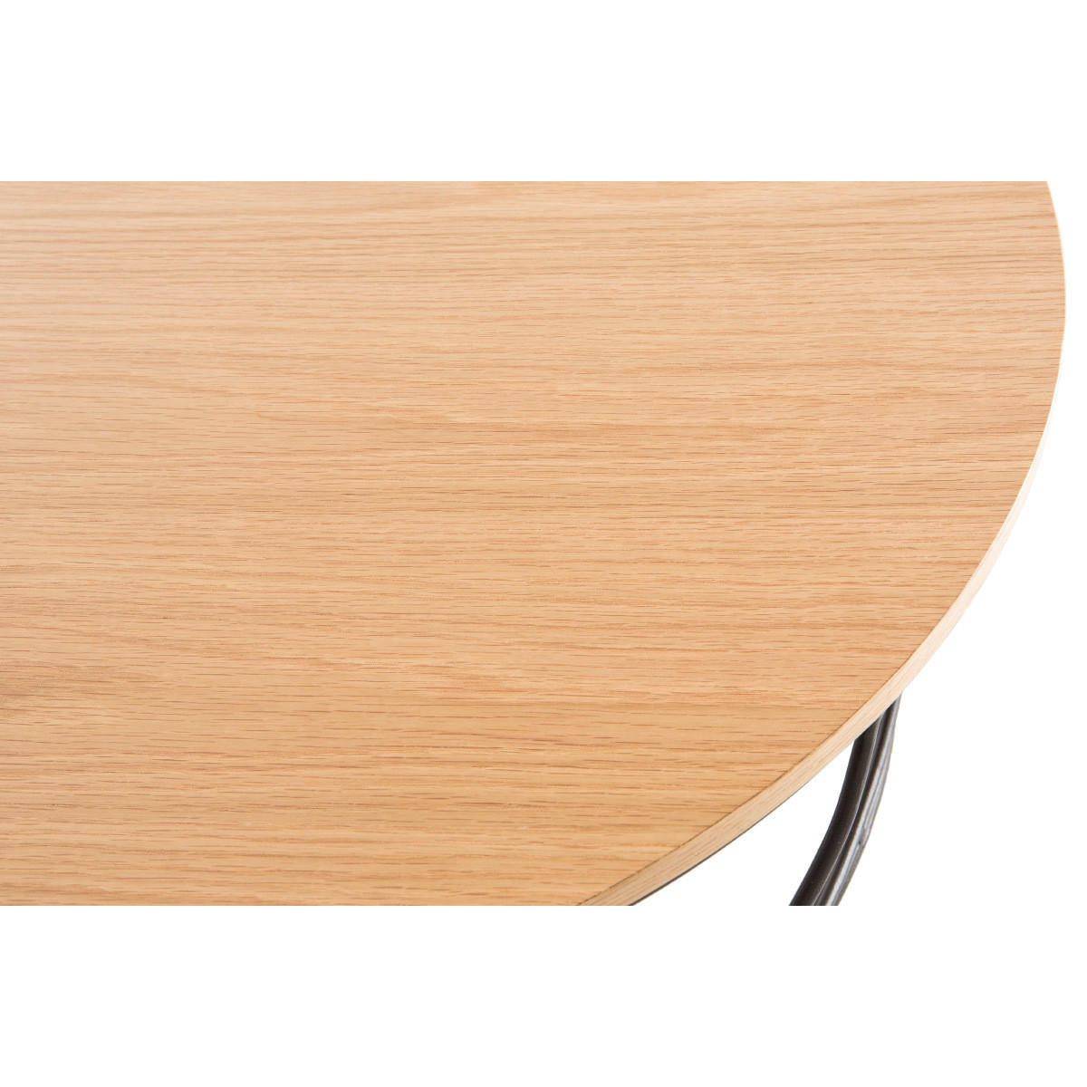 COUCHTISCH Holz Metall Schwarz Rund 80 cm LACE - Dunkelbraun, Holz (80/80/30cm) - Miliboo