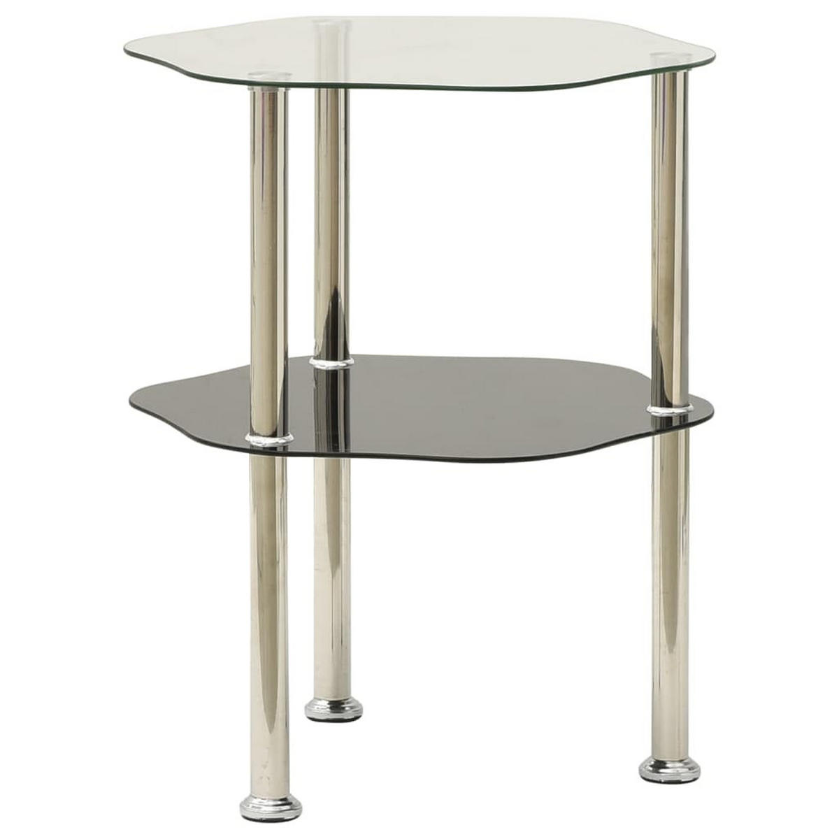 BEISTELLTISCH mit 2 Ablagen Transparent 38x38x50 cm Hartglas - Transparent, Glas (38/38/50cm) - furnicato
