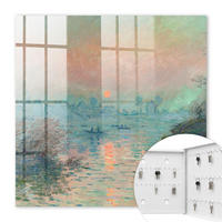 SCHLÜSSELBOX Weiß 30x30 cm – Türöffnung nach rechts - Romantische Landschaft - Blau, Metall (30/30/5cm) - TULUP