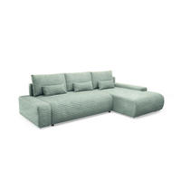 ECKSOFA Ivana 3 Sitzplätze Hellgrün - Grün, Holz (265/172cm) - Petits-meubles