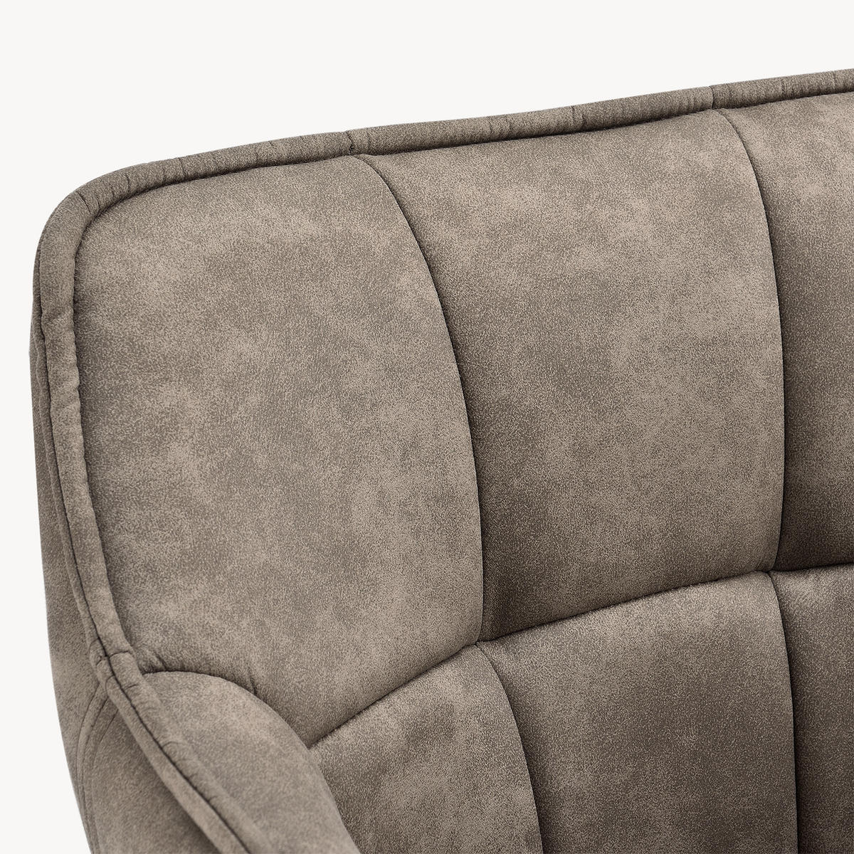 ARMLEHNSTUHL Birmingham - Taupe/Schwarz, Textil/Metall (60/82/59cm) - [en.casa]