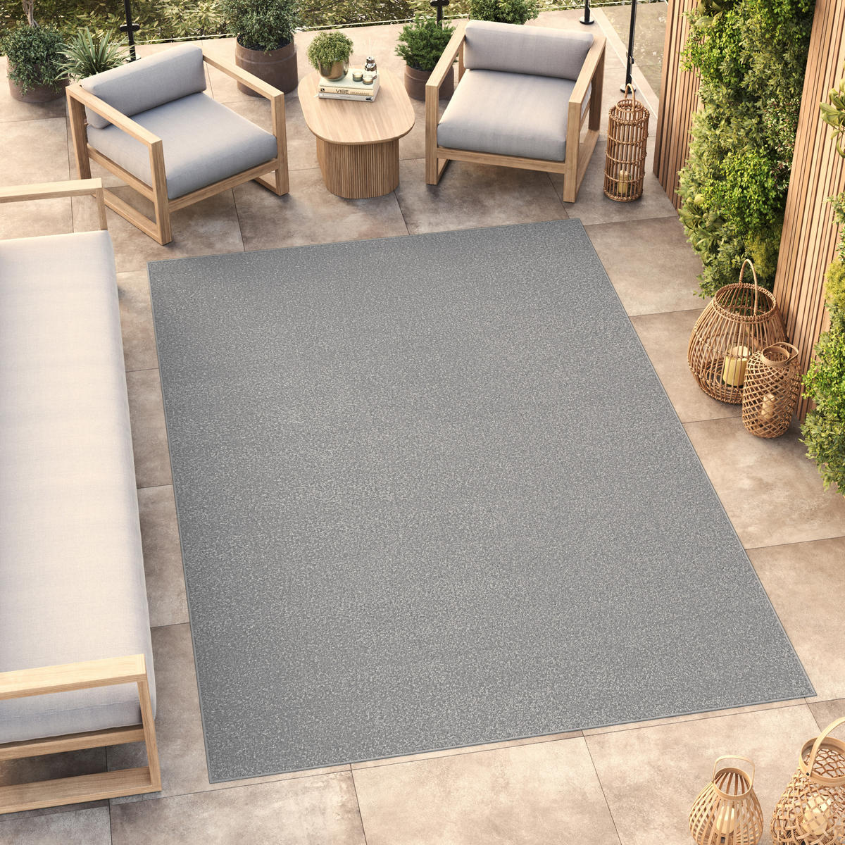 TAPISO MONO Outdoor Teppich Hellgrau 200/300 cm - Hellgrau, Textil (200/300cm) - Tapiso