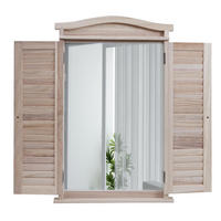 WANDSPIEGEL MIT FENSTERLÄDEN Braun - Braun, Holz (46/71/5cm) - MCW