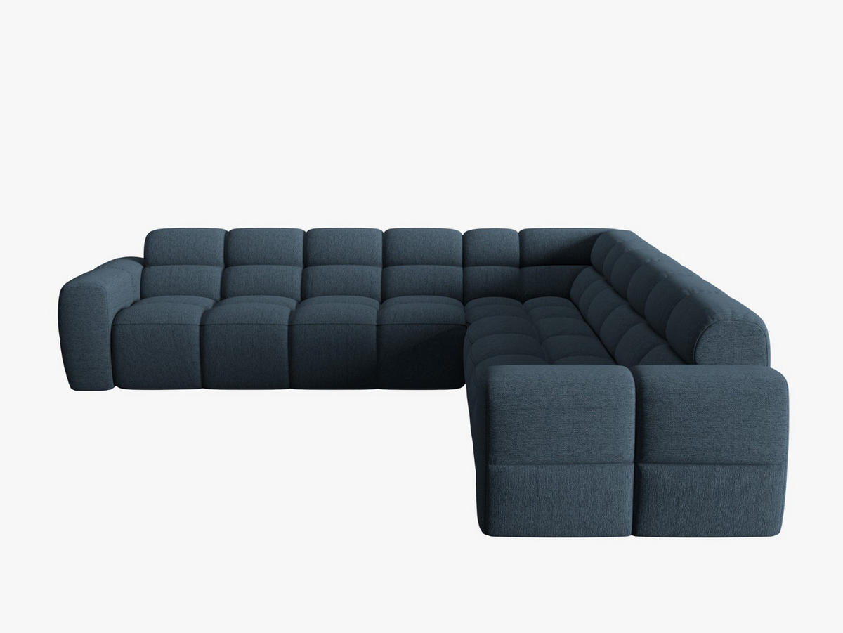 ECKSOFA Lisa aus strukturiertem Stoff dunkelblau 5 Sitzplätze - Dunkelblau, Textil (310/310cm) - Micadoni
