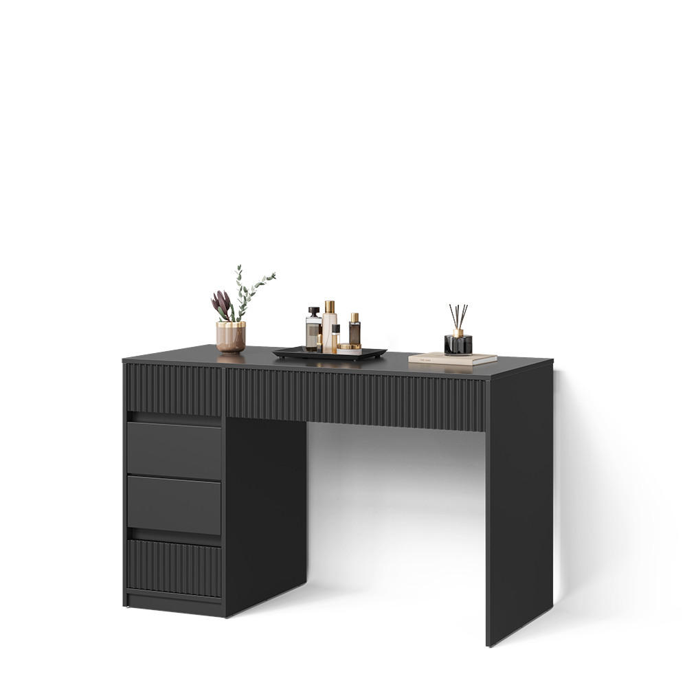 SCHMINKTISCH Allia Schwarz ohne Spiegel - Schwarz, Holzwerkstoff (55/120/76cm) - Livinity®
